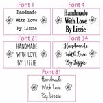 Personalised Handmade By Laser Rubber Mini Stamps - 42 Designs - 5 Fonts