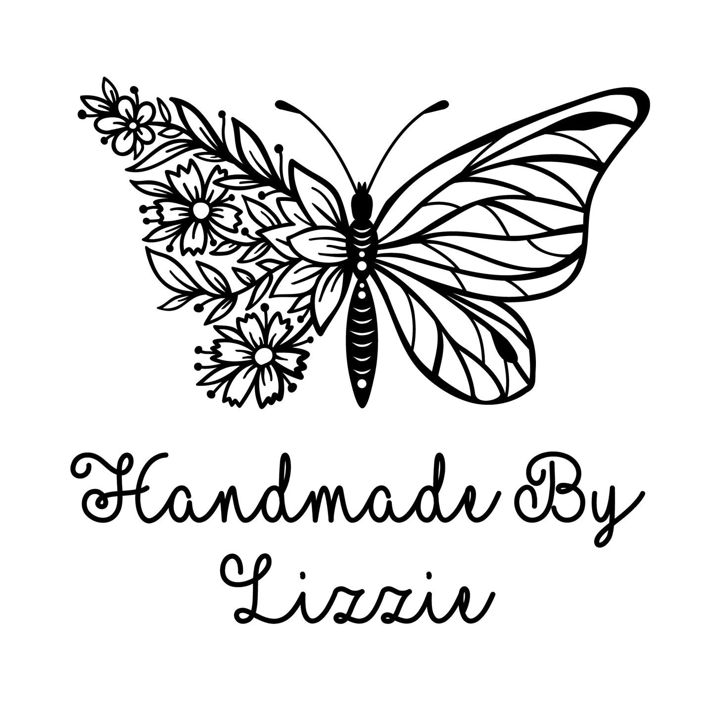 Personalised Laser Rubber Stamps - Handmade By: Flower Butterfly