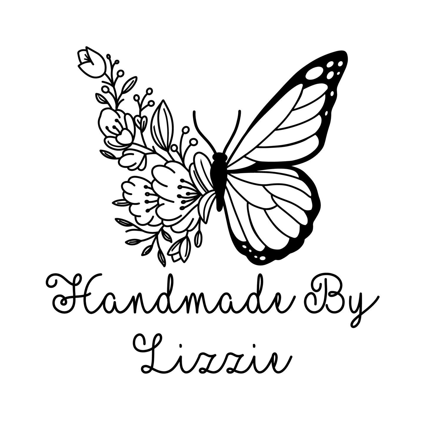 Personalised Laser Rubber Stamps - Handmade By: Flower Butterfly