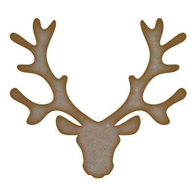 Reindeer Head MDF Laser Cut Craft Blanks in Various Sizes