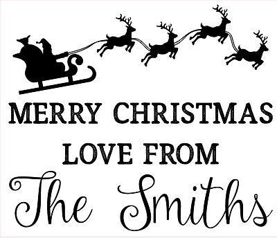 Personalised Laser Rubber Stamp - Christmas: Santa Sleigh