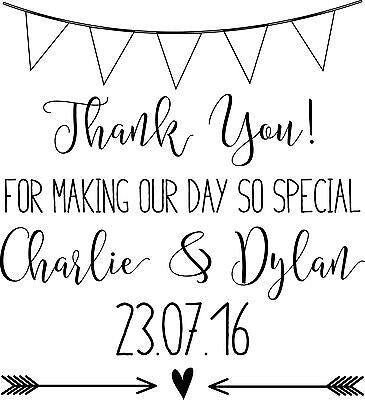 Personalised Wedding Stamp - Bunting Wedding Thank You