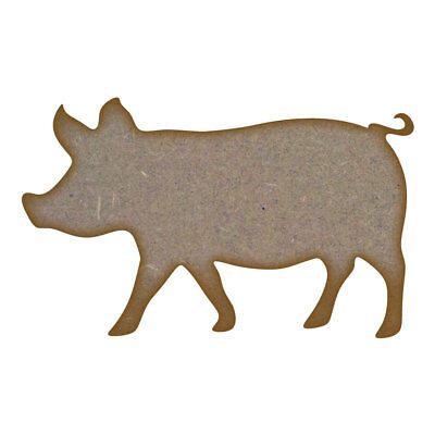 Pig MDF Laser Cut Craft Blanks in Various Sizes