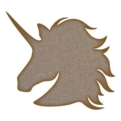 Unicorn Head MDF Laser Cut Craft Blanks in Various Sizes