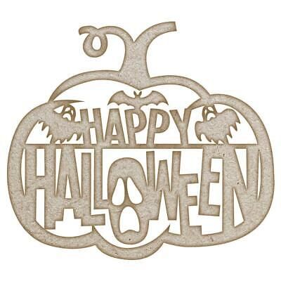 Happy Halloween Pumpkin MDF Laser Cut Craft Blanks in Various Sizes