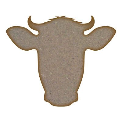 Cow Head MDF Laser Cut Craft Blanks in Various Sizes