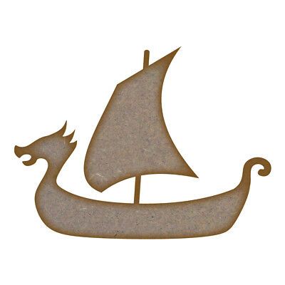 Viking Boat MDF Laser Cut Craft Blanks in Various Sizes