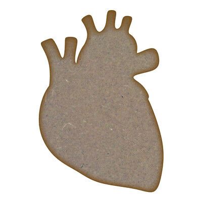 Human Heart MDF Laser Cut Craft Blanks in Various Sizes