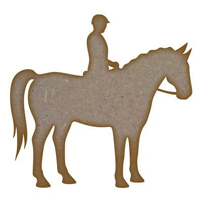 Horse and Rider MDF Laser Cut Craft Blanks in Various Sizes