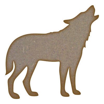 Wolf (Design 2) MDF Laser Cut Craft Blanks in Various Sizes