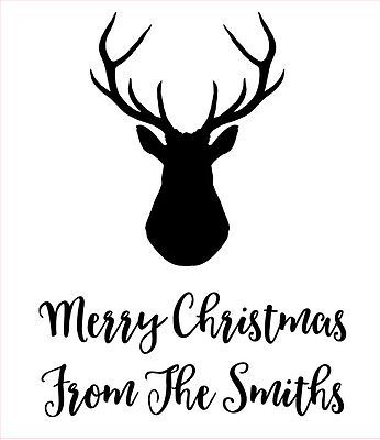 Personalised Laser Rubber Stamp - Christmas: Stag Head