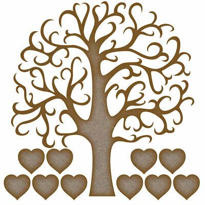 Family Tree MDF Laser Cut Craft Blanks in Various Sizes