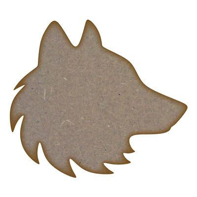 Wolf Head MDF Laser Cut Craft Blanks in Various Sizes