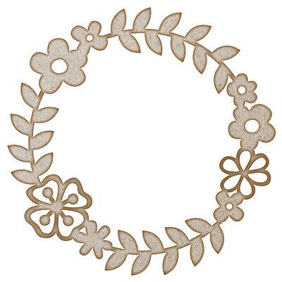 Flower Wreath MDF Laser Cut Craft Blanks in Various Sizes