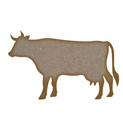 Cow MDF Laser Cut Craft Blanks in Various Sizes