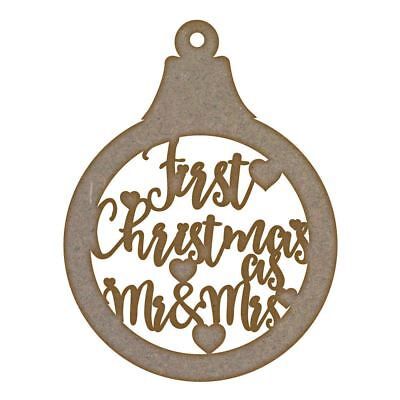 MDF Craft Blanks - First Christmas Mr and Mrs - Various Sizes