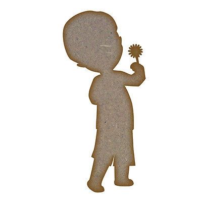 Boy with Dandelion MDF Laser Cut Craft Blanks in Various Sizes