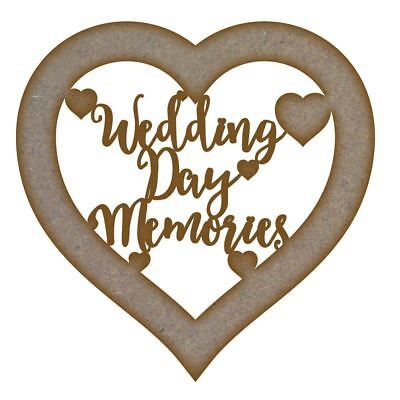 wedding day memories MDF Laser Cut Craft Blanks in Various Sizes