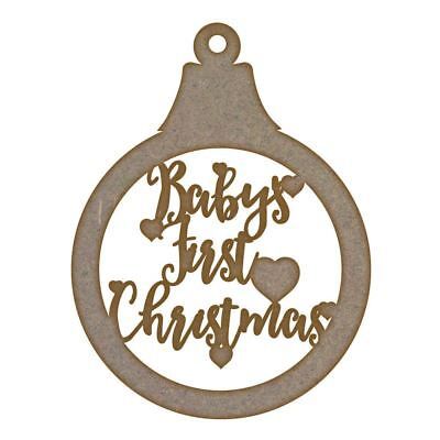 MDF Craft Blanks & Shapes - Baby's First Christmas Bauble - Various Sizes