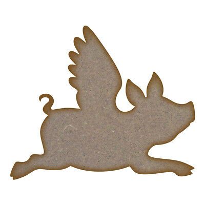 Flying Pig MDF Laser Cut Craft Blanks in Various Sizes