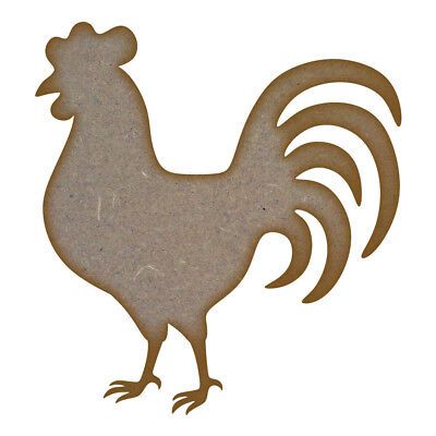 Cockerel MDF Laser Cut Craft Blanks in Various Sizes