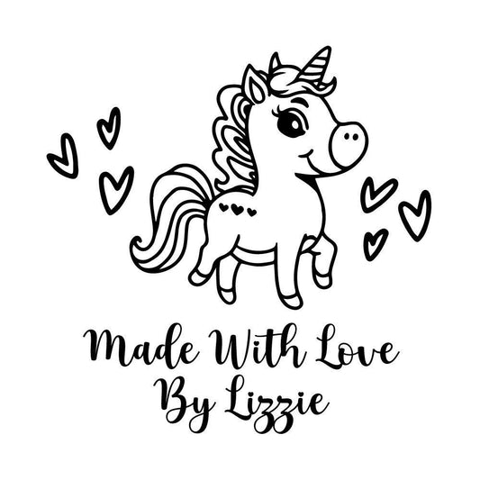 Personalised Laser Rubber Stamps - Handmade By:  Unicorn Hearts