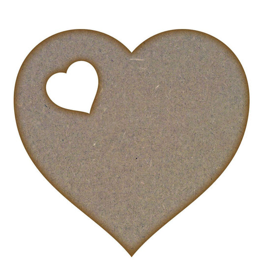 Heart Cut Out MDF Laser Cut Craft Blanks in Various Sizes