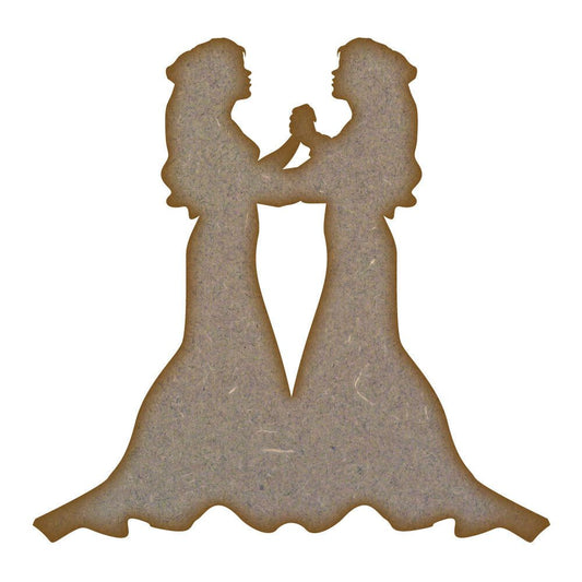 Wedding Couple Brides MDF Laser Cut Craft Blanks in Various Sizes