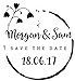 Personalised Laser Rubber Stamp - Save The Date: Flower Coffee Ring