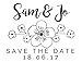 Personalised Laser Rubber Stamp - Save The Date: Cherry Blossom