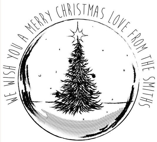 Personalised Laser Rubber Stamp - Christmas: Bauble