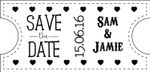 Personalised Wedding Stamp - Save the Date Ticket