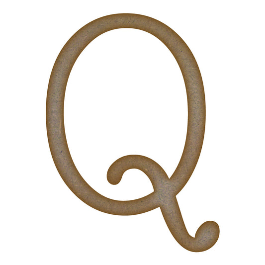 Letter Q MDF Laser Cut Craft Blanks in Various Sizes (mm x 90mm)