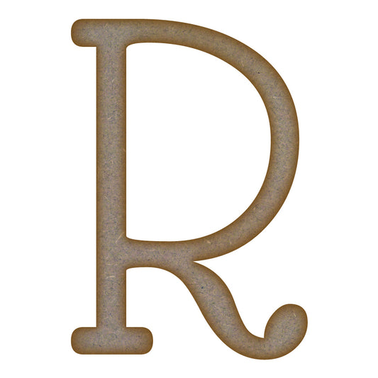 Letter R MDF Laser Cut Craft Blanks in Various Sizes (mm x 90mm)