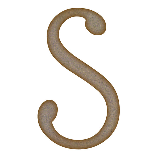 Letter S MDF Laser Cut Craft Blanks in Various Sizes (mm x 90mm)