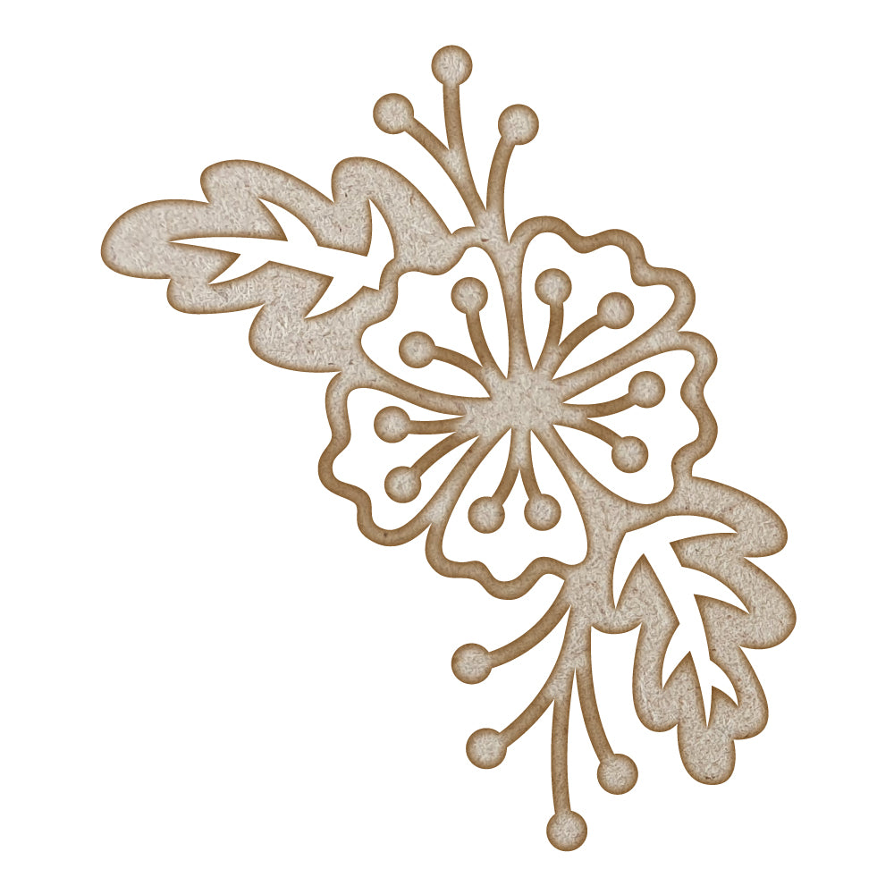 Flower Flourish (Design 3) MDF Laser Cut Craft Blanks in Various Sizes