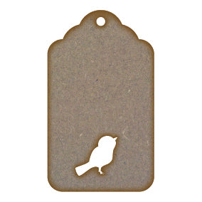 Tag Cut Out Bird MDF Laser Cut Craft Blanks in Various Sizes (53mm x 90mm)