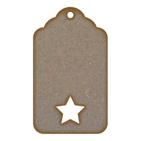 Tag Cut Out Star MDF Laser Cut Craft Blanks in Various Sizes (53mm x 90mm)