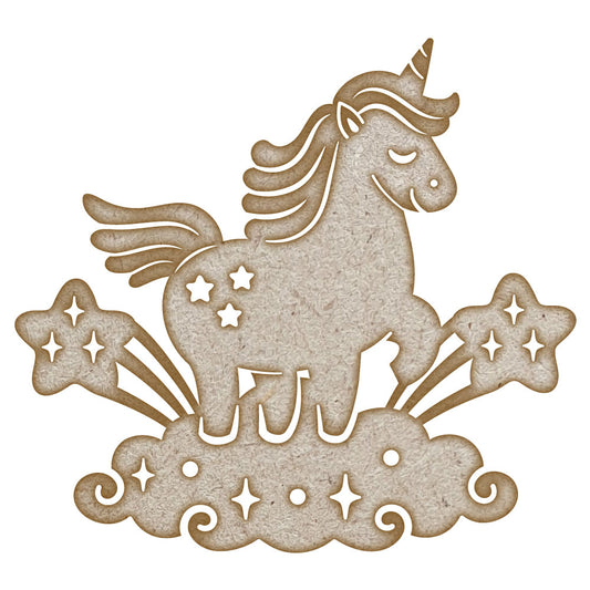 Unicorn Cloud Stars MDF Laser Cut Craft Blanks in Various Sizes - Pack of 10