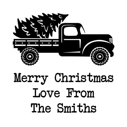 Personalised Laser Rubber Stamps - Christmas: Christmas Truck (Design 1)