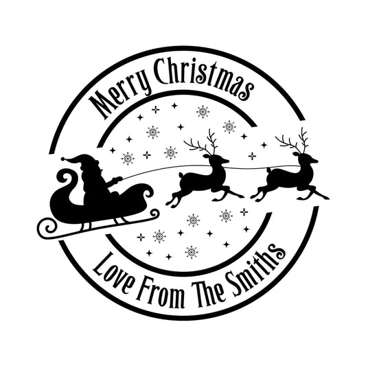 Personalised Laser Rubber Stamps - Christmas: Santa Circle