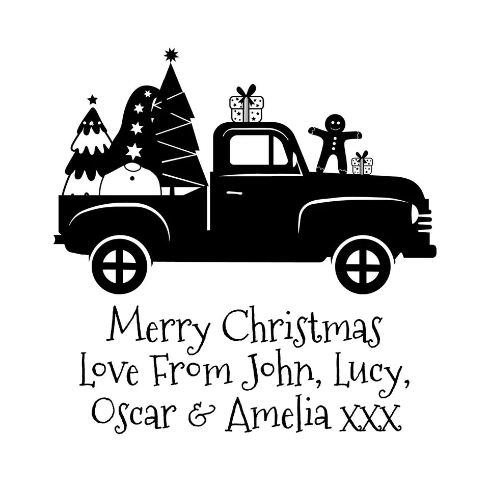 Personalised Laser Rubber Stamps - Christmas: Christmas Truck (Design 2)