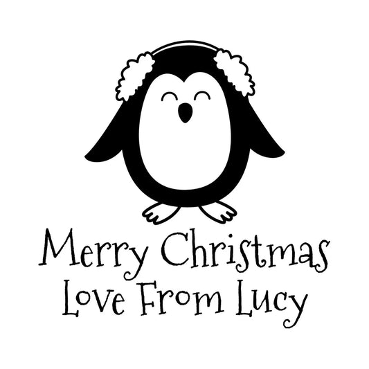 Personalised Laser Rubber Stamps - Christmas: Penguin