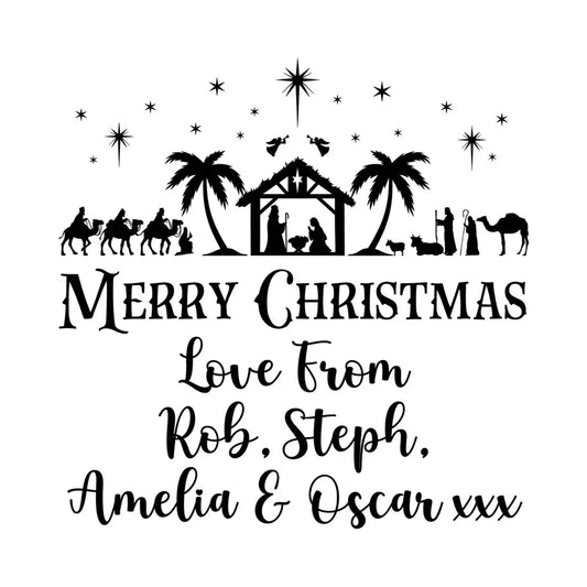 Personalised Laser Rubber Stamps - Christmas: Nativity