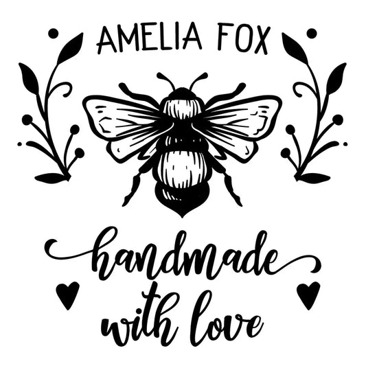 Personalised Laser Rubber Stamps - Handmade By: Bee