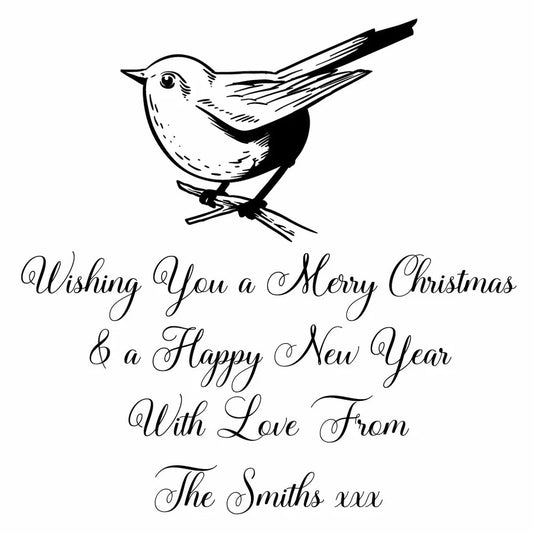 Personalised Laser Rubber Stamps - Christmas: Christmas Robin