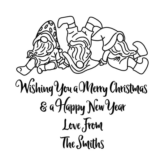 Personalised Laser Rubber Stamps - Christmas: Tumbling Gnome