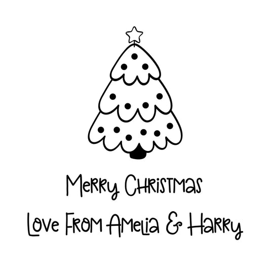 Personalised Laser Rubber Stamps - Christmas: Cute Christmas Tree