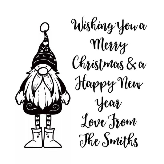 Personalised Laser Rubber Stamps - Christmas: Gnome Hat