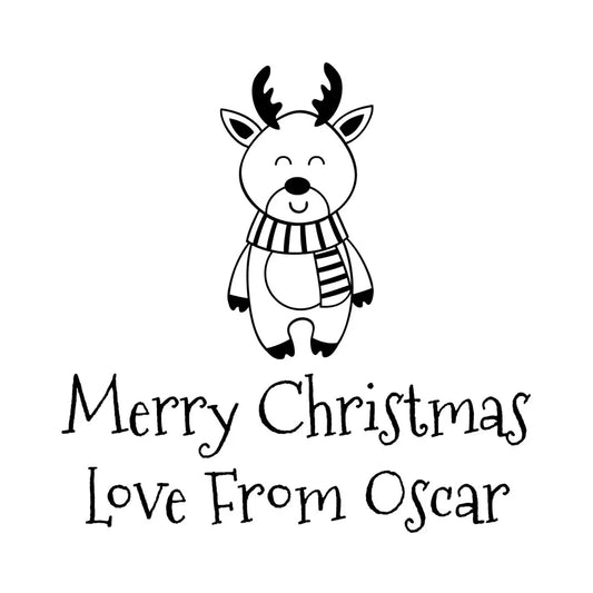 Personalised Laser Rubber Stamps - Christmas: Cartoon Reindeer